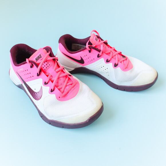 Nike Metcon 2 Flywire Cross Training Athletic Sneakers Womens 7 Hot Pink - Picture 1 of 8